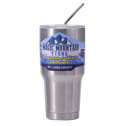 900ml Vacuum Insulated Stainless Steel Tumbler with Straw for Travel
