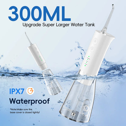 Portable Cordless Water Flosser - Rechargeable Oral Irrigator for Teeth Cleaning