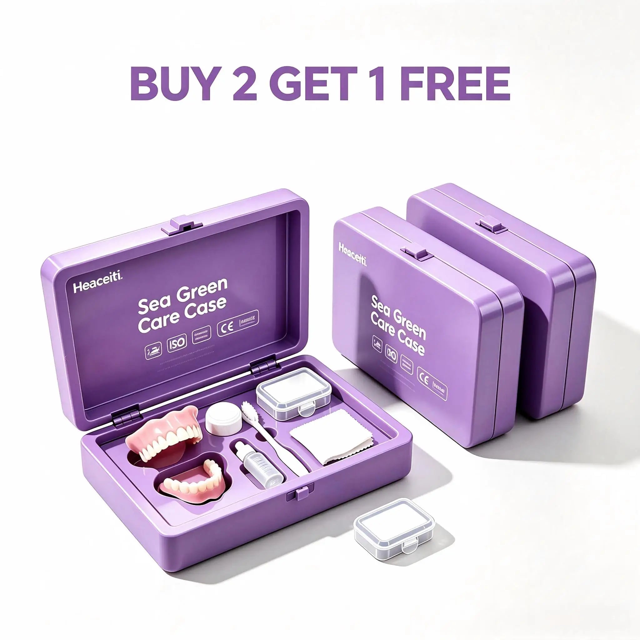 Natural Cosmetic Denture Set with Cleaning & Storage Case - 8