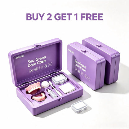 Natural Cosmetic Denture Set with Cleaning & Storage Case