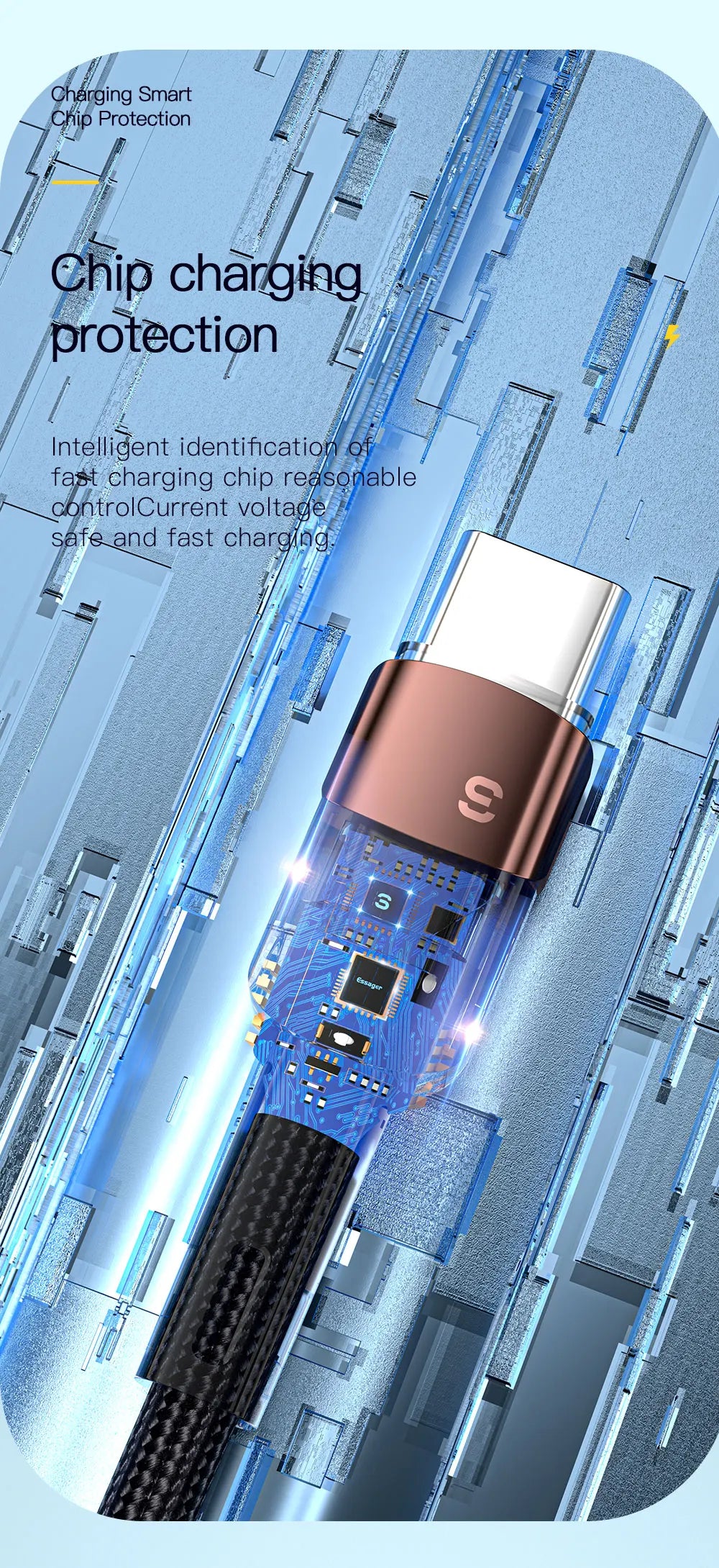 Essager 100W Fast Charging USB-C Cable - High-Speed Data Sync & Power