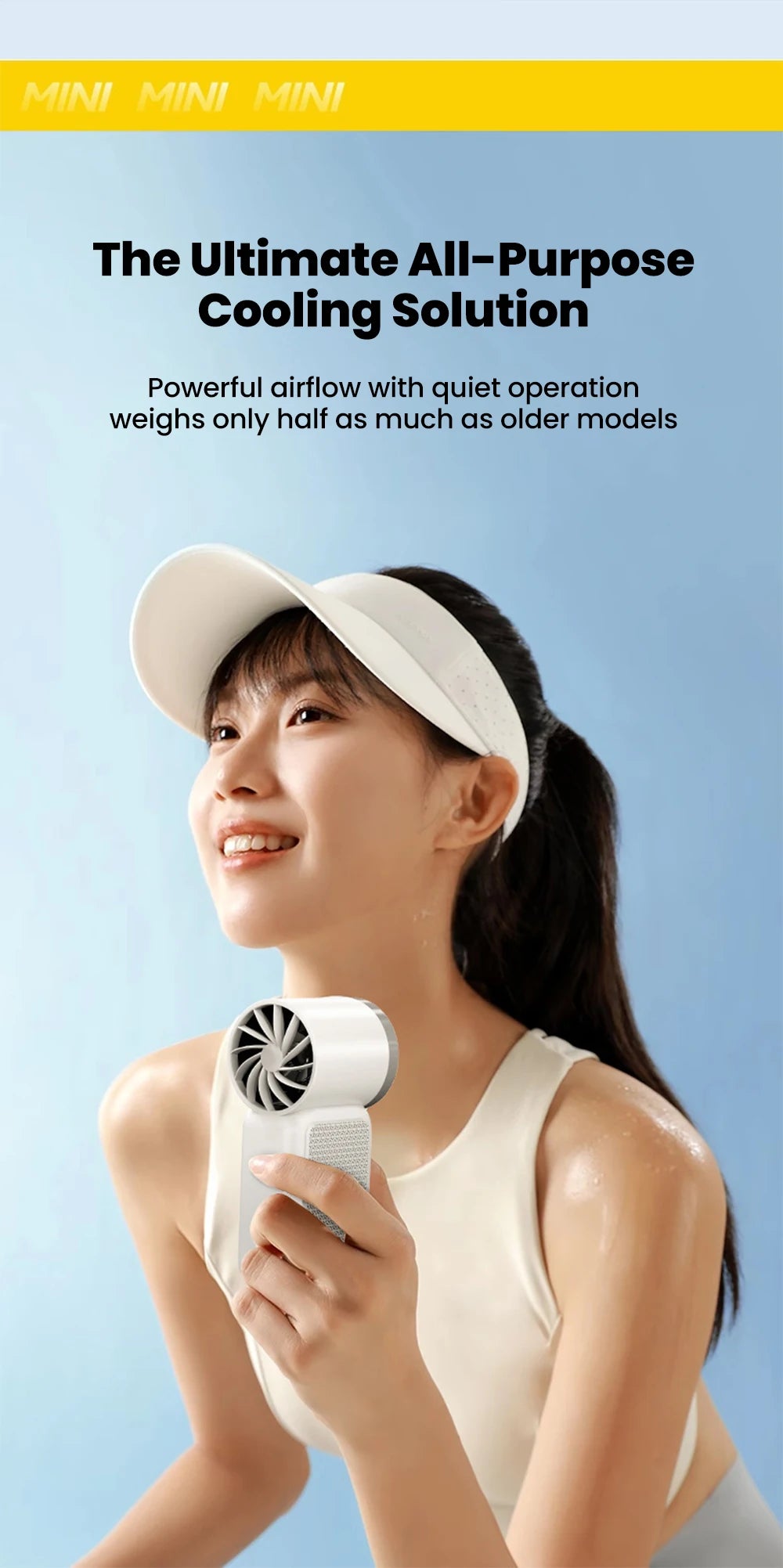 Portable 5-Speed Handheld Mini Fan USB-C Rechargeable Cooling Fan
