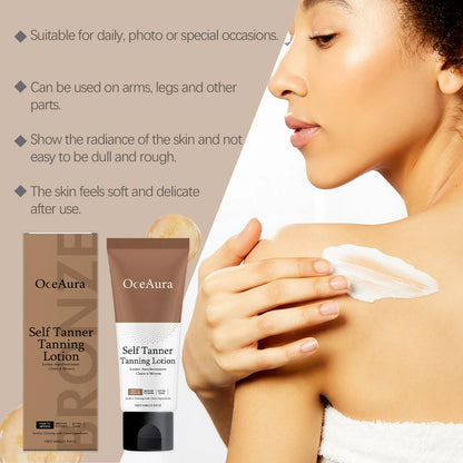 Natural Bronze Gradual Self Tanning Lotion for Face and Body Sunless Tan