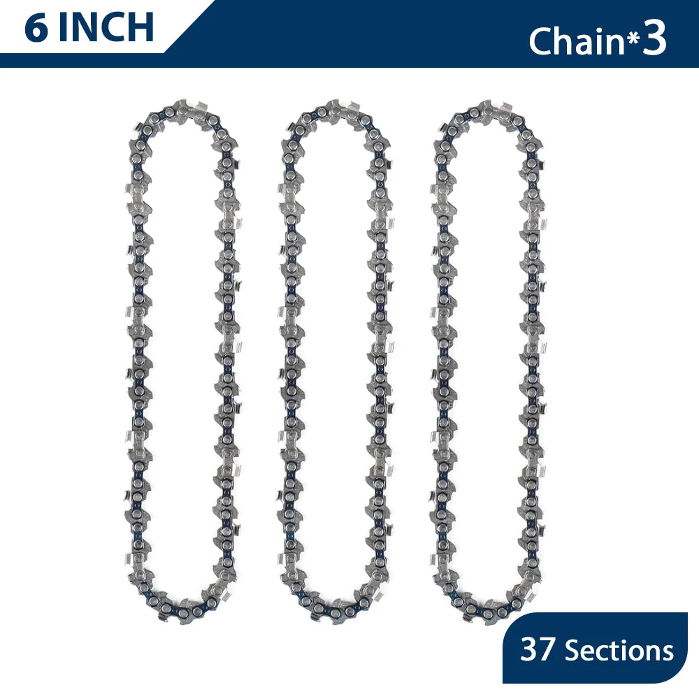 4 & 6 Inch Replacement Chainsaw Chain and Guide Bar for Mini Cordless Pruning Saws