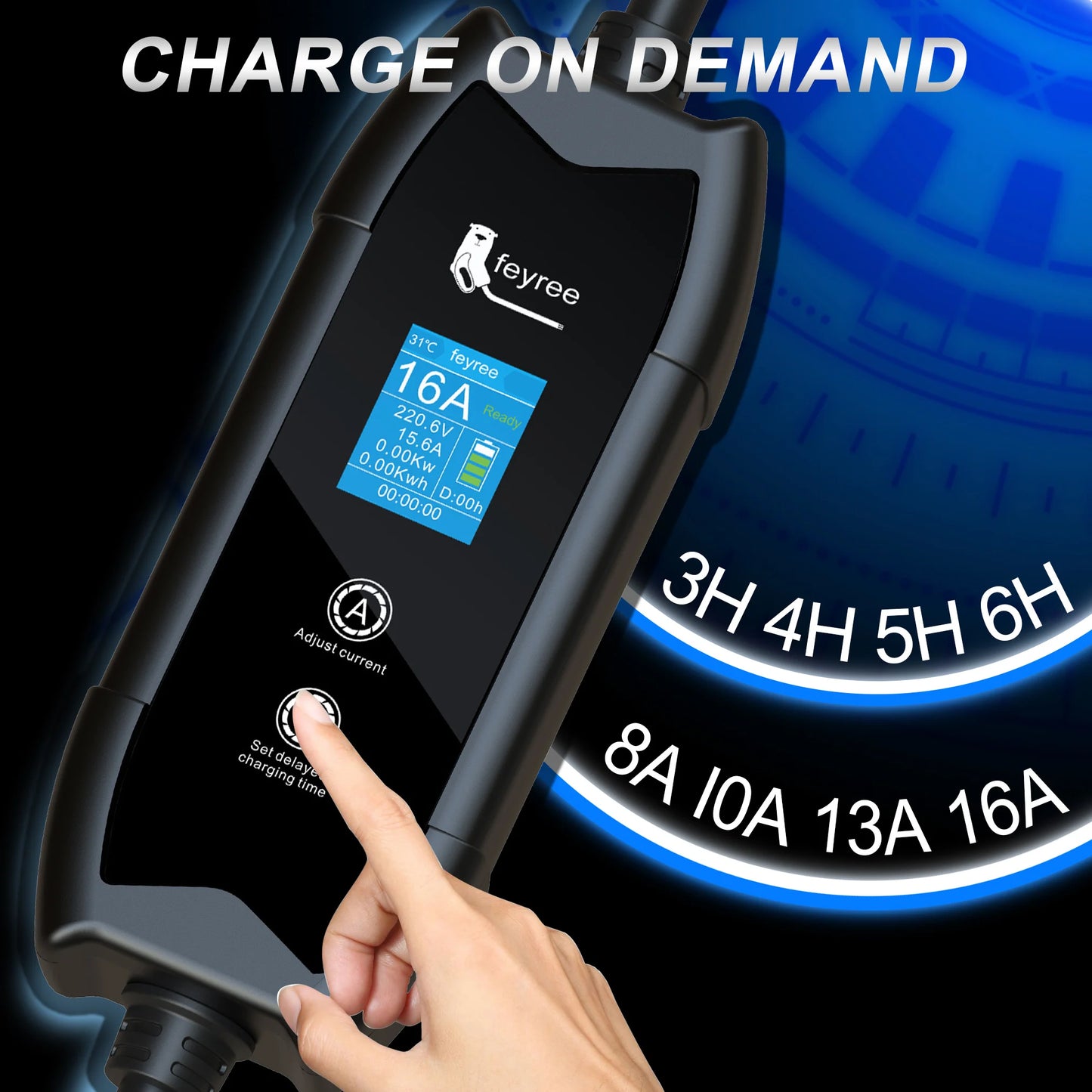 3.5KW Portable EV Charger for Tesla NACS - Adjustable Home Charging Station