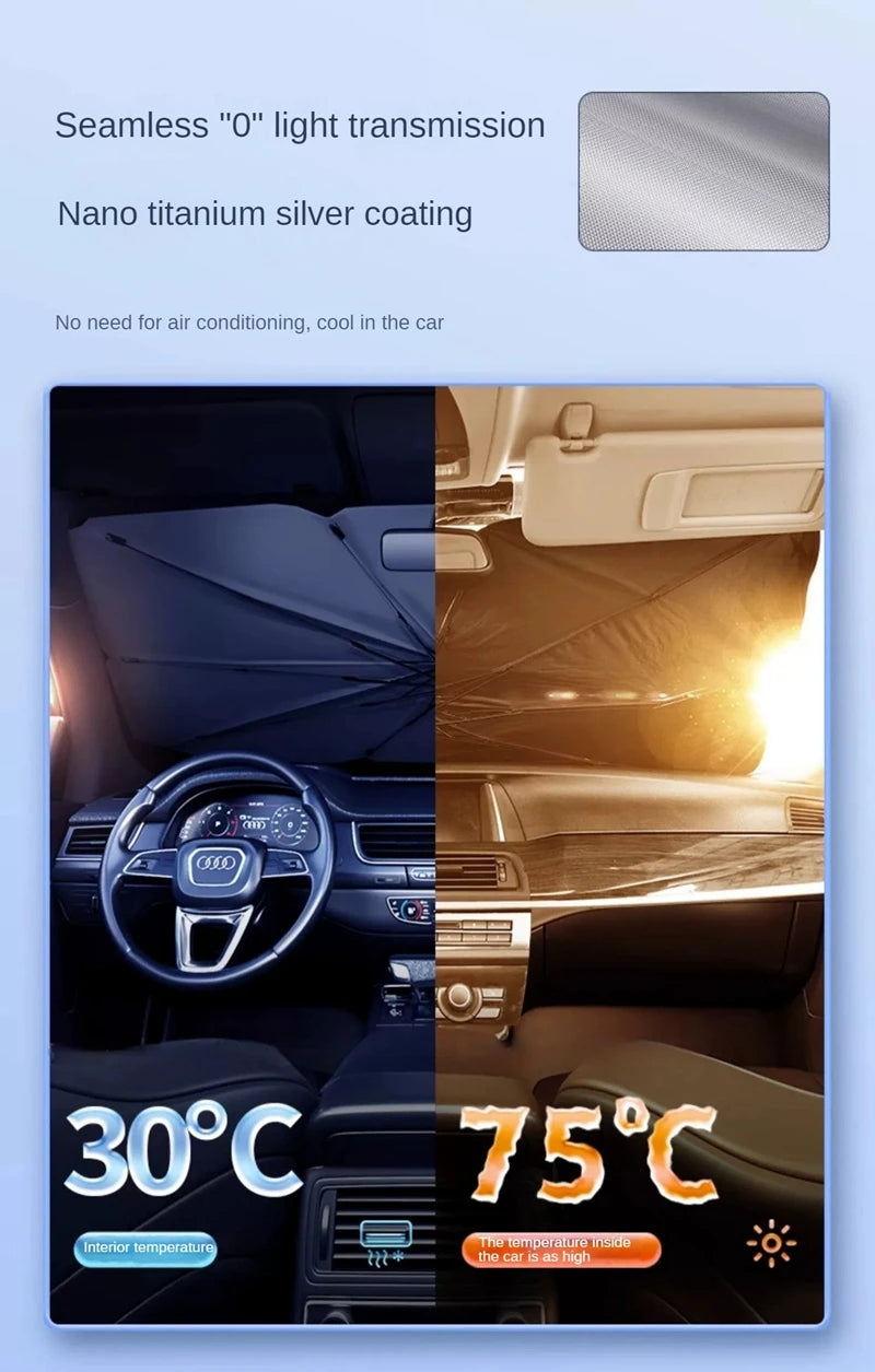 Universal Car Windshield Sunshade Umbrella - UPF 80+ UV Block