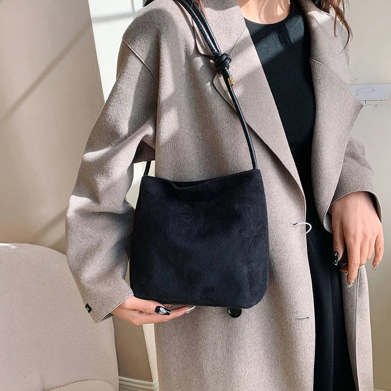 Luxury Retro Suede Shoulder Bag