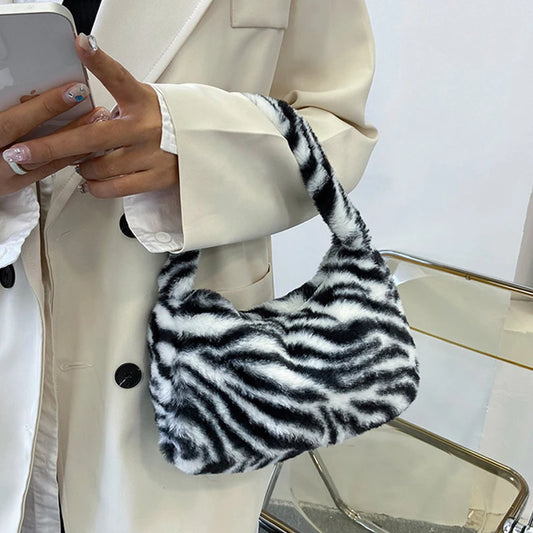 Luxury Plush Leopard Handbag