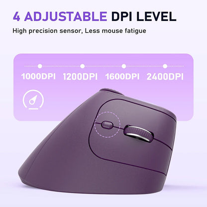 Ergonomic Wireless Vertical Mouse with Knob & Multi-Device Bluetooth