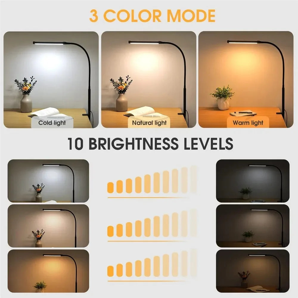 Dual-Head LED Architect Desk Lamp – Dimmable & Adjustable Office Lighting - 23
