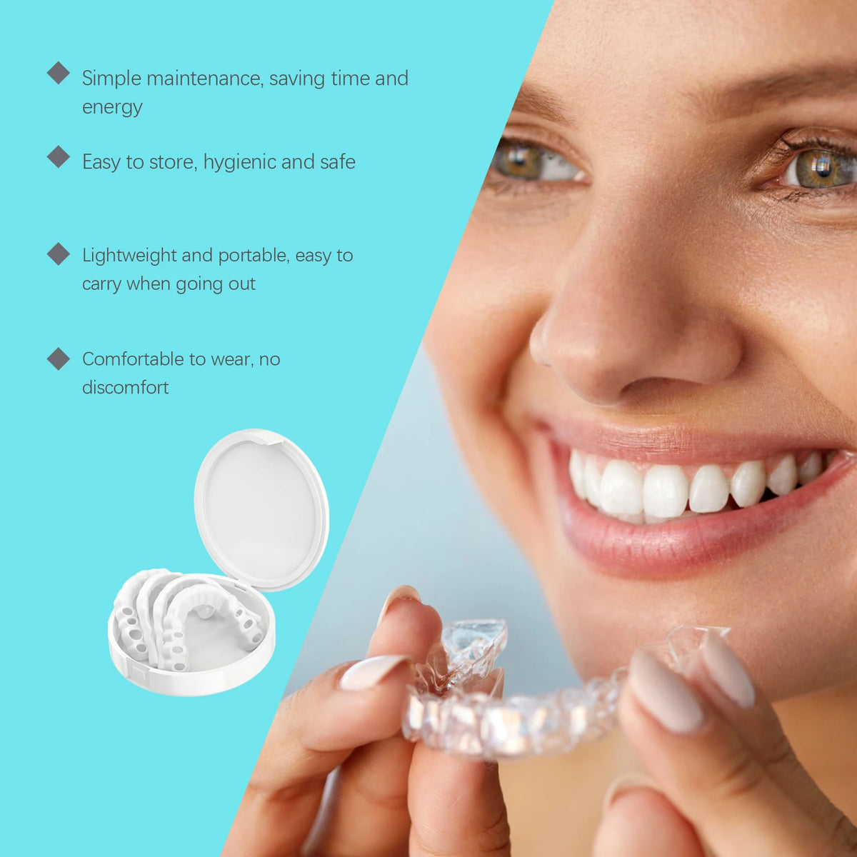 Adjustable Snap-On Dentures for Natural Smile & Comfortable Fit