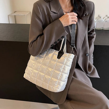 Luxury Quilted Puffy Tote Bag