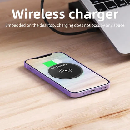 Invisible Desktop Wireless Fast Charger - 15W Embedded Charging Pad