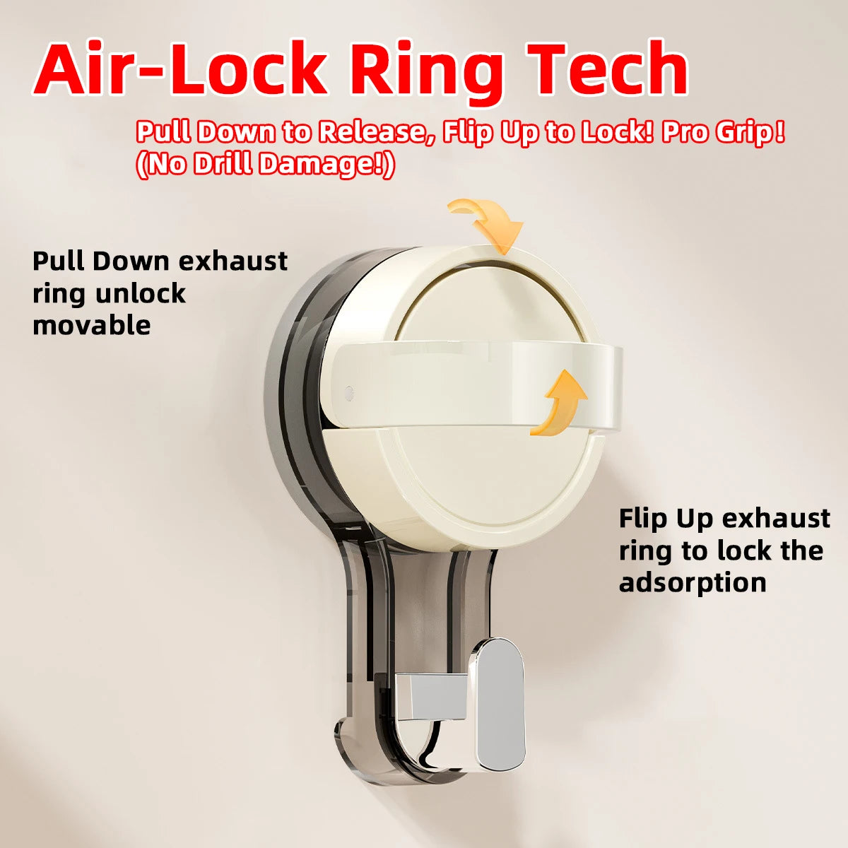 Heavy Duty Vacuum Suction Hooks | Traceless No-Drill Wall Hooks