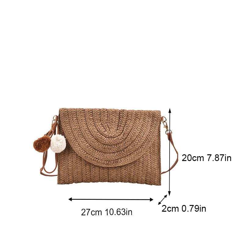 Luxury Woven Summer Straw Clutch