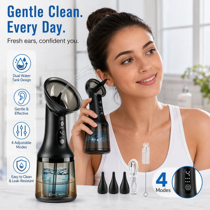 Electric Ear Wax Removal Irrigator with Dual Water Tank & 4 Cleaning Modes