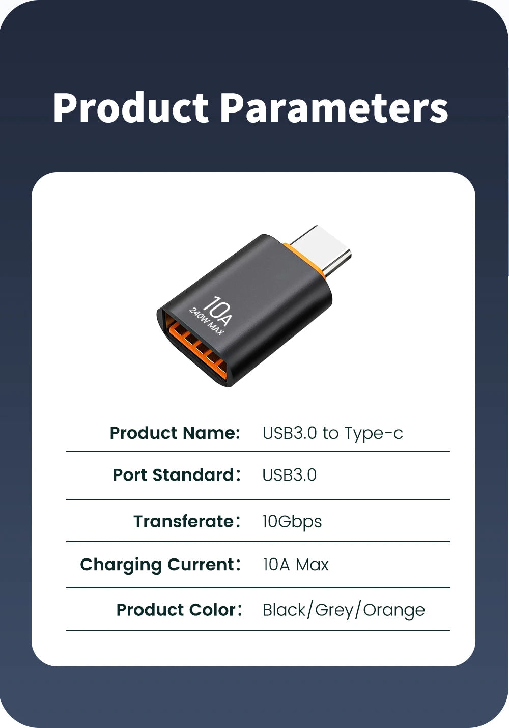 USB 3.0 to USB-C Adapter - Fast Charging & High-Speed Data Transfer OTG