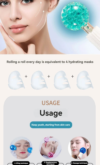 2Pcs Cooling Facial Ice Globes - Cold Roller Massager for Face & Eyes, Puffiness Relief
