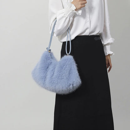 Luxury Plush Winter Bucket Bag