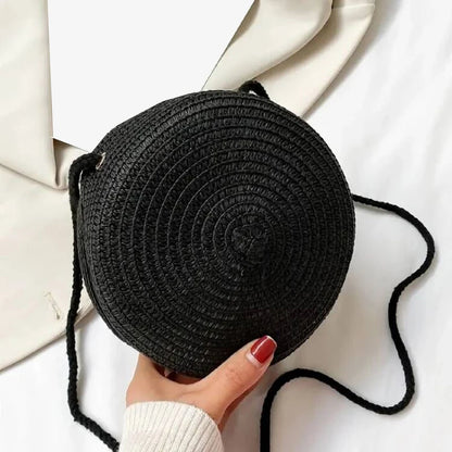 Luxury Round Straw Crossbody