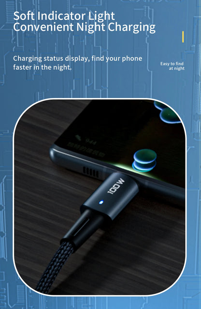 100W USB-C Fast Charging Cable - PD QC 4.0 Data Sync Cord for Laptop & Phone