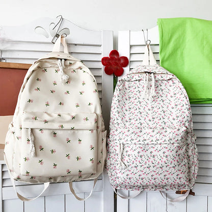 Luxury Floral Nylon School Backpack