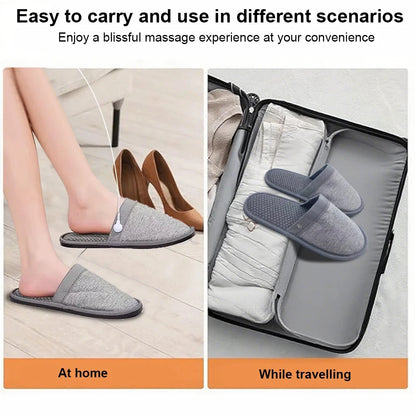EMS Foot Massager Slippers with Remote - Electric Pulse Therapy Shoes