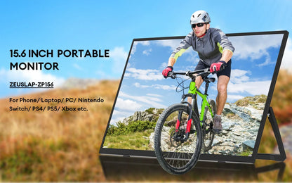 15.6" Ultra-Slim Portable Monitor FHD 1080P IPS 100% sRGB Laptop Second Screen