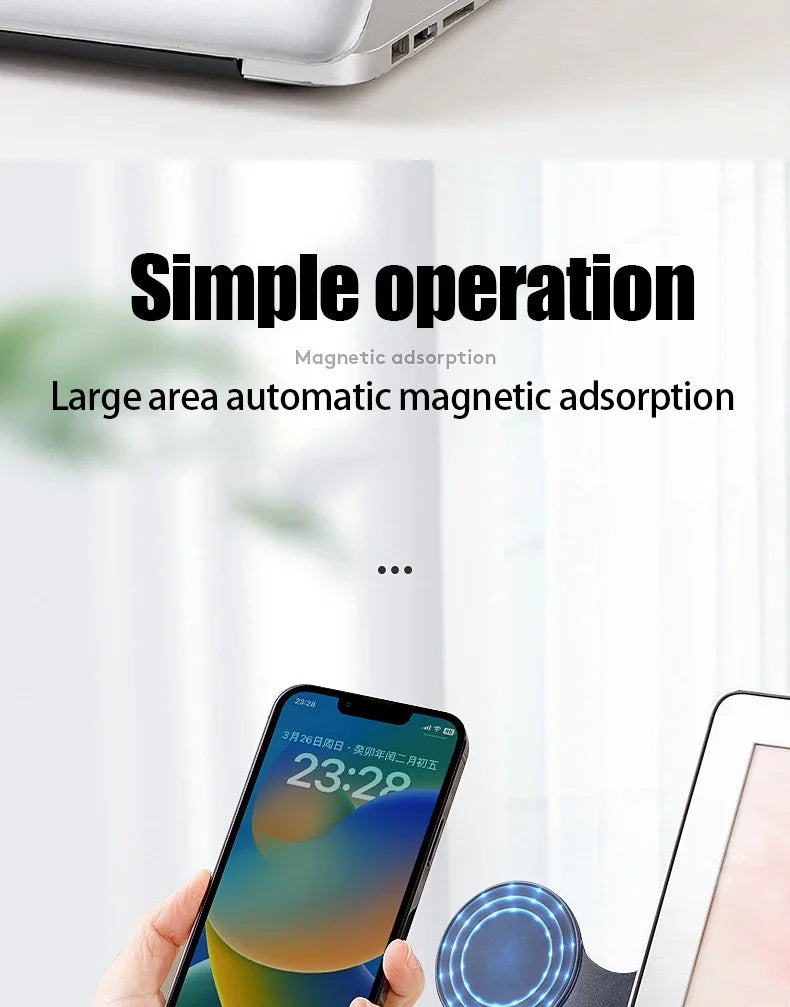 Magnetic Laptop Phone Mount for iPhone - Foldable Side Expansion Stand