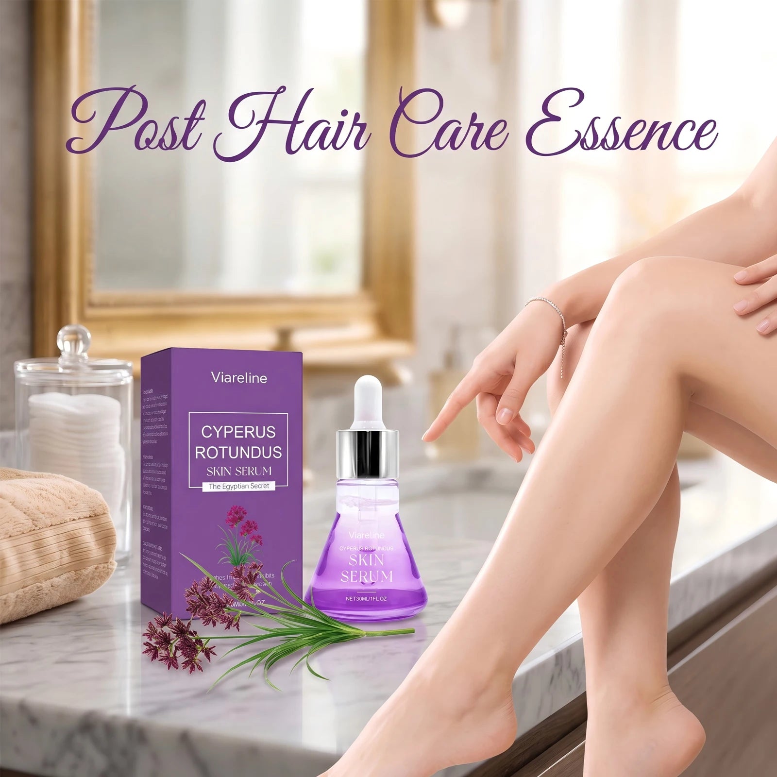 Cyperus Rotundus Skin Serum: Hair Regrowth Inhibitor & Post-Wax Soothing Essence - 1