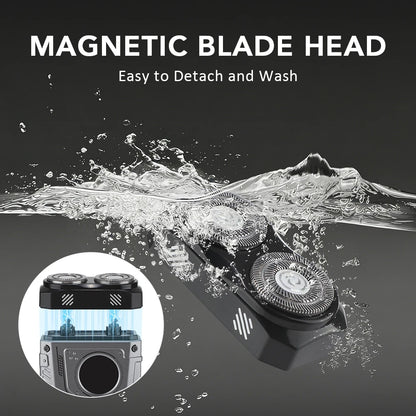 Portable Mini Electric Shaver with Digital Display & USB Rechargeable