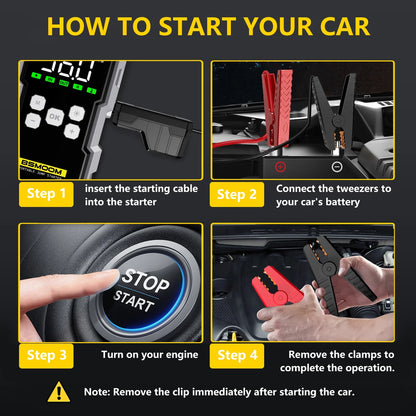 7000A Portable Car Jump Starter with 150PSI Air Compressor & Power Bank