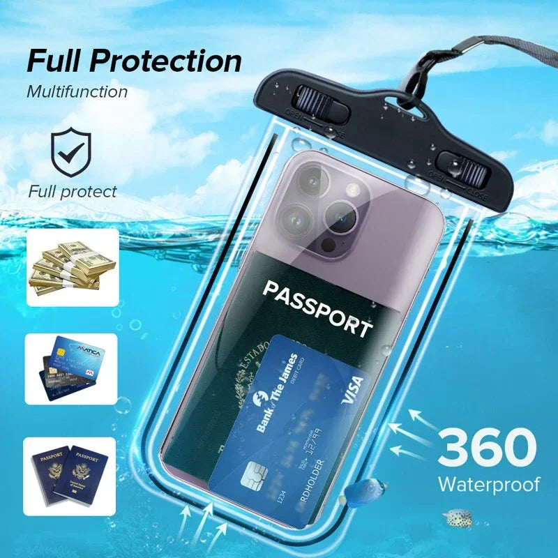 Waterproof Universal Phone Pouch - Underwater Dry Bag for Smartphones