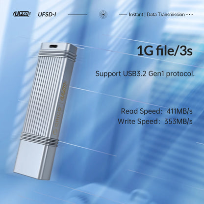 Ultra-Fast Metal USB 3.2 Flash Drive - High Speed 405MB/s Portable Storage
