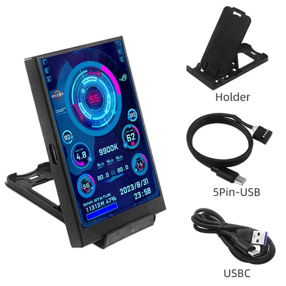 3.5" IPS PC Hardware Monitor - Real-Time CPU GPU RAM Temperature Display