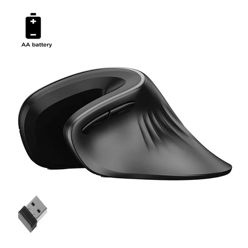 Ergonomic Vertical Wireless Mouse - Silent 6-Button Optical Office Mouse