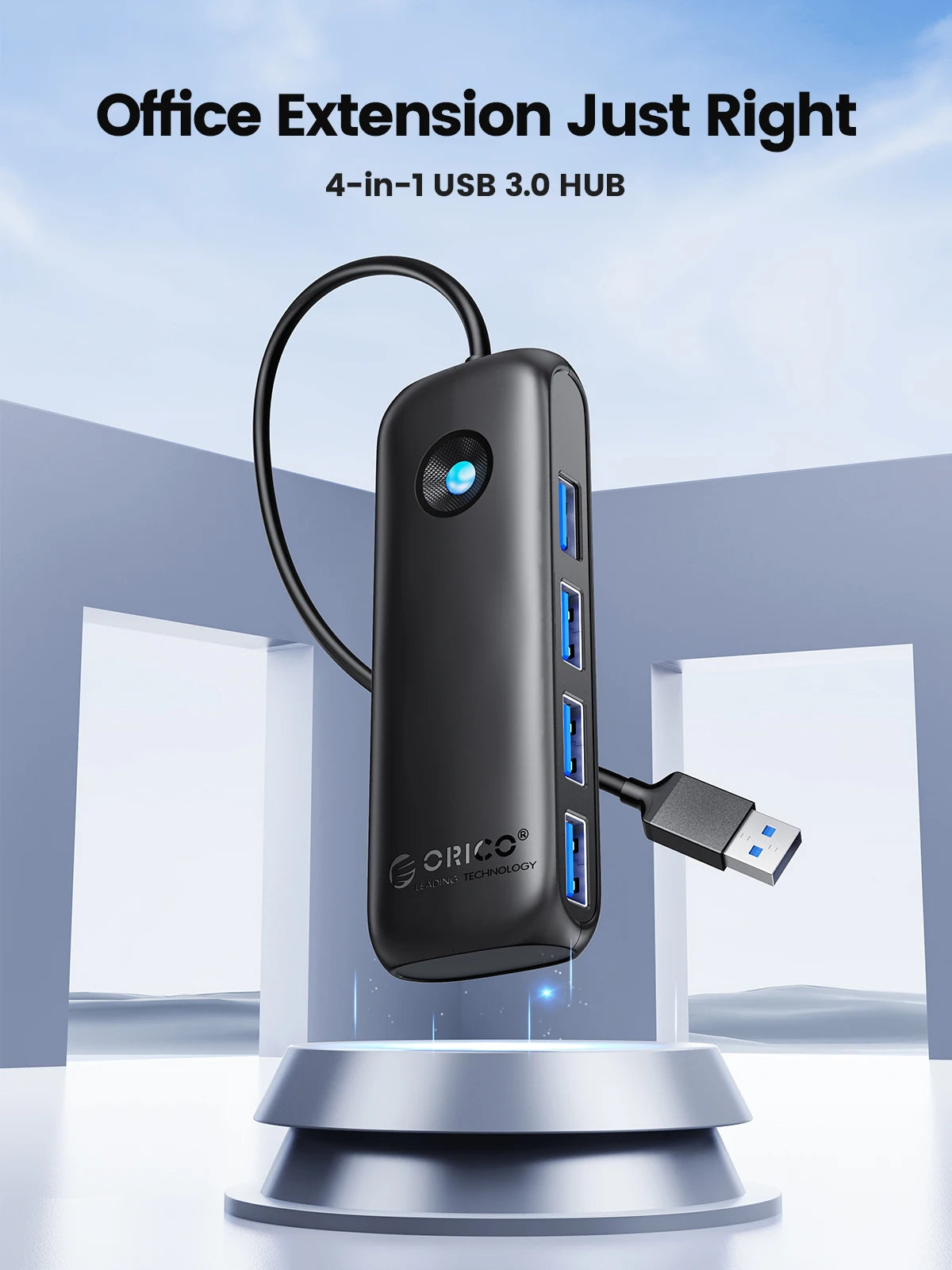 4-Port USB 3.0 Hub High-Speed Data Splitter & Multi-Device Extender - 7