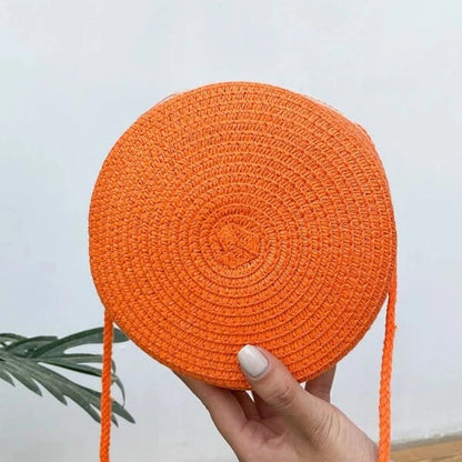 Luxury Round Straw Crossbody