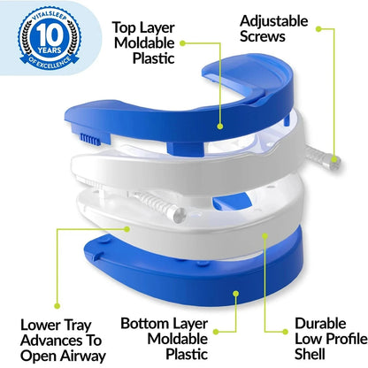 Adjustable Anti-Snoring Mouth Guard Sleep Mouthpiece for Bruxism & Snoring Relief