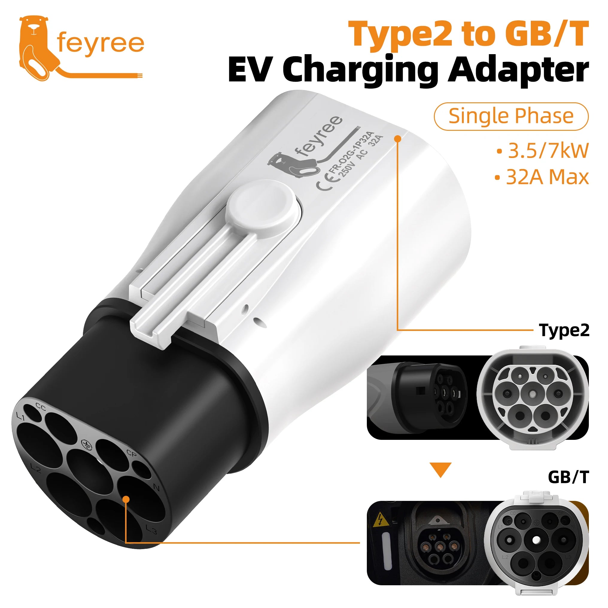 Type 2 to GB/T EV Charging Adapter – 32A Fast Electric Vehicle Connector - 15