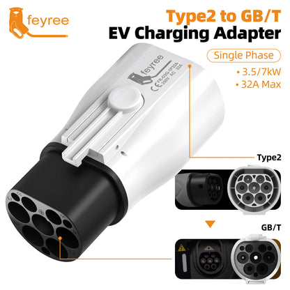 Type 2 to GB/T EV Charging Adapter – 32A Fast Electric Vehicle Connector