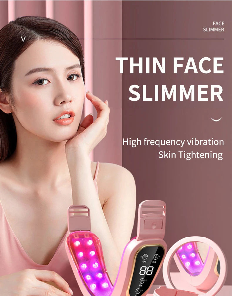LED V-Face Lifting Massager: Photon Therapy & Vibration Slimming Device