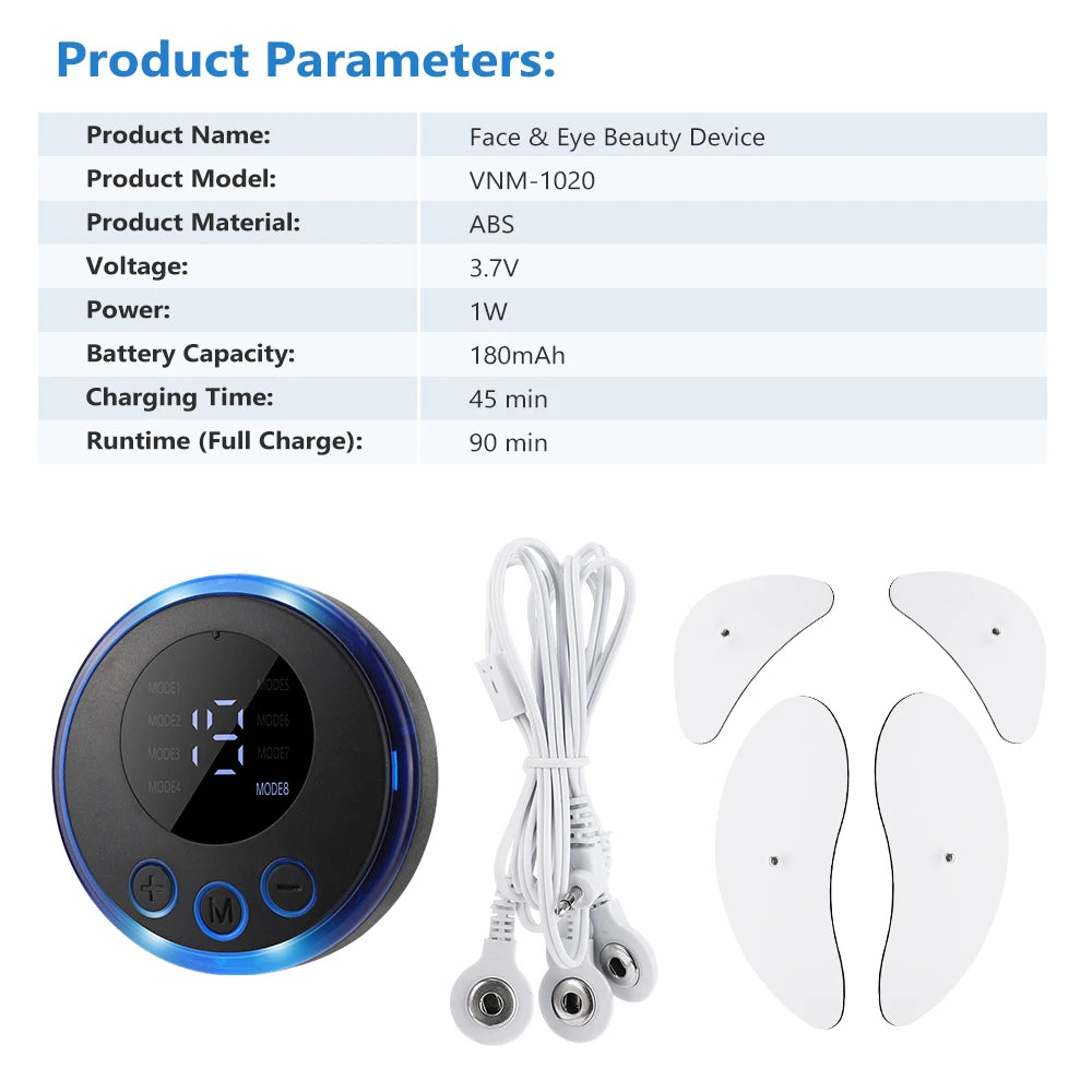 EMS Electric Eye & Facial Lifting Massager - Anti-Wrinkle Skin Tightening Device - 15