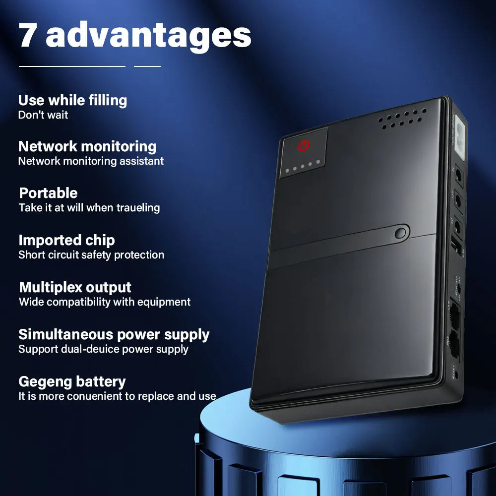 Mini Portable UPS Backup Power Supply for WiFi Routers & Security Cameras - 4
