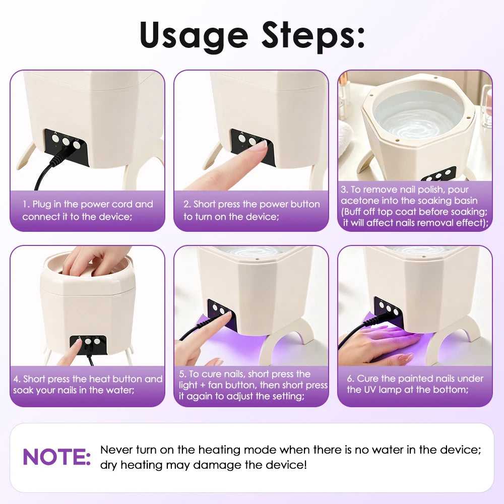 2-in-1 Electric Nail Gel Polish Remover and UV LED Curing Dryer Machine - 13