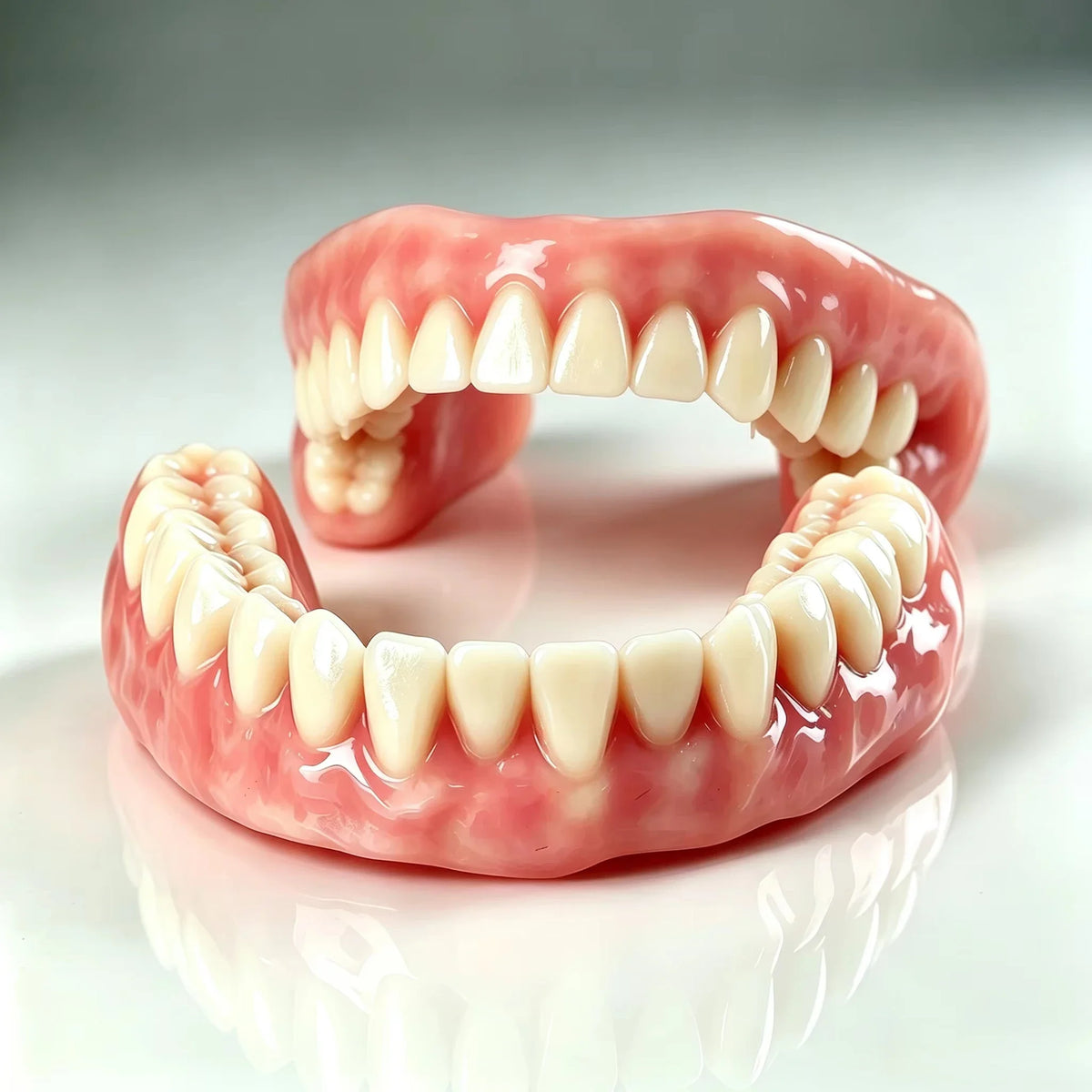 Full Mouth Denture Set with Storage Case & Care Tools - Comfortable Fit