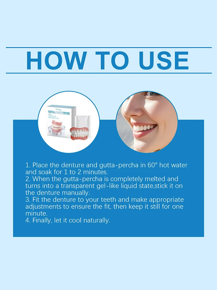 Instant Smile Temporary Dentures - Natural Looking Upper & Lower Teeth Veneers