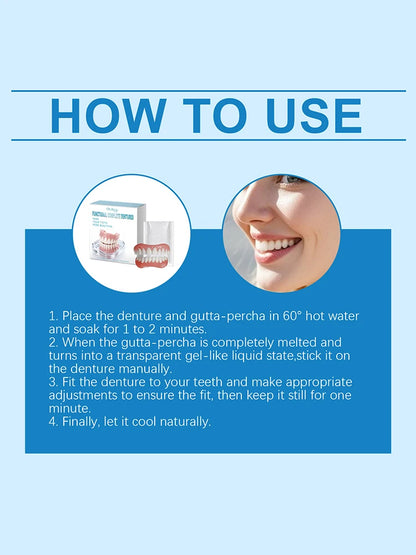 Instant Smile Temporary Dentures - Natural Looking Upper & Lower Teeth Veneers