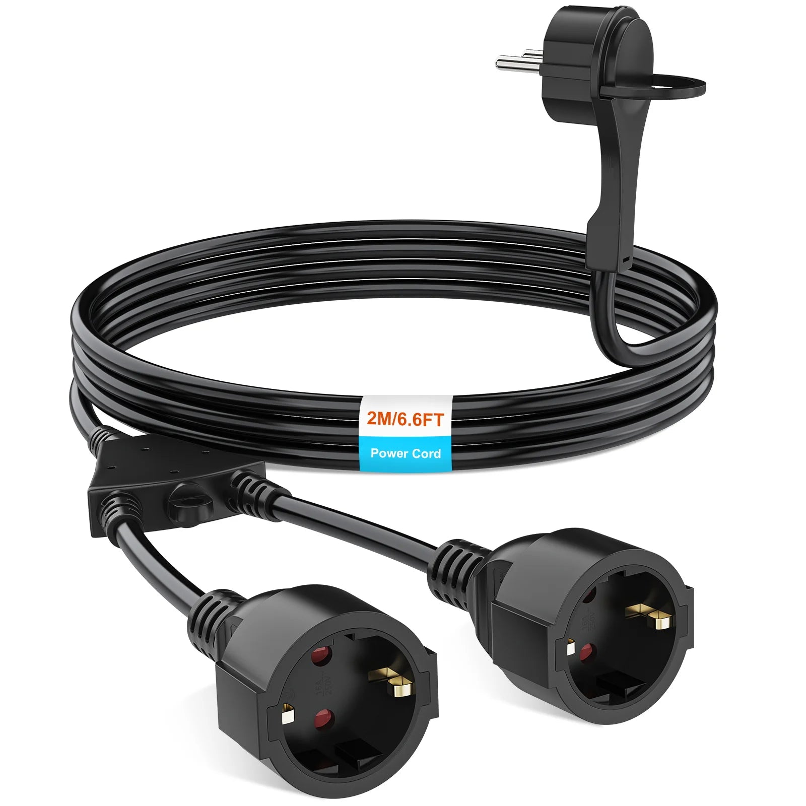 Heavy Duty EU Extension Cord - 4000W Waterproof Power Socket for Home - 1