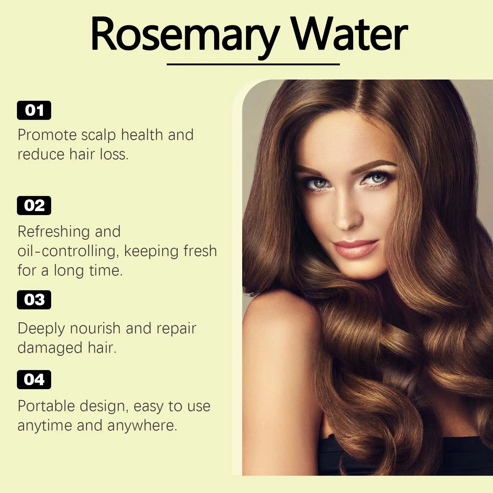 Rosemary Hair Strengthening & Frizz Control Spray for Healthy Hair Growth - 10